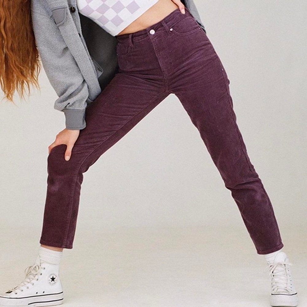 PacSun Plum Corduroy Mom High-Waisted Pants Size 26